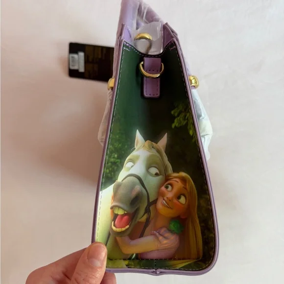 NWT (Rare) Double-Sided Disney Loungefly Rapunzel Purse w/ Shoulder Strap - Picture 6 of 9